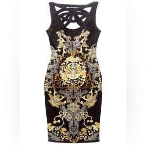 Versace Collection Tribal Print Bodycon
- Black and Gold Patterned Dress